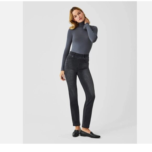 NWT Spanx Ankle Straight Leg Denim Jeans 20355R - Vintage Black SZ-3X - Picture 1 of 10